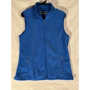 NWT Karen Scott Women's Zip Up Fleece Vest Ultra Blue Size Medium
